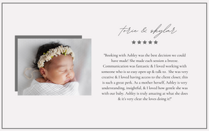 ashley line photography client testimonial - torie and skylar