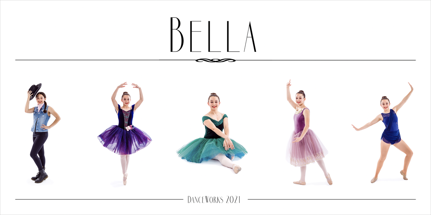 Series of five ballet poses by Stephanie Coulter Photography