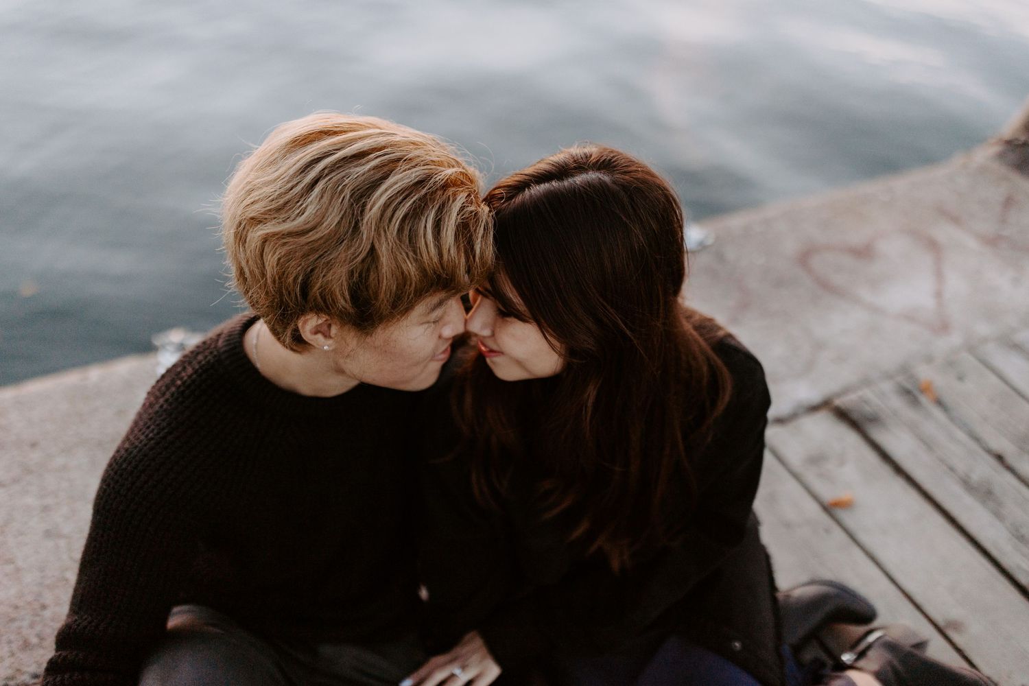 downtown toronto candid engagement photography cherry beach polson pier