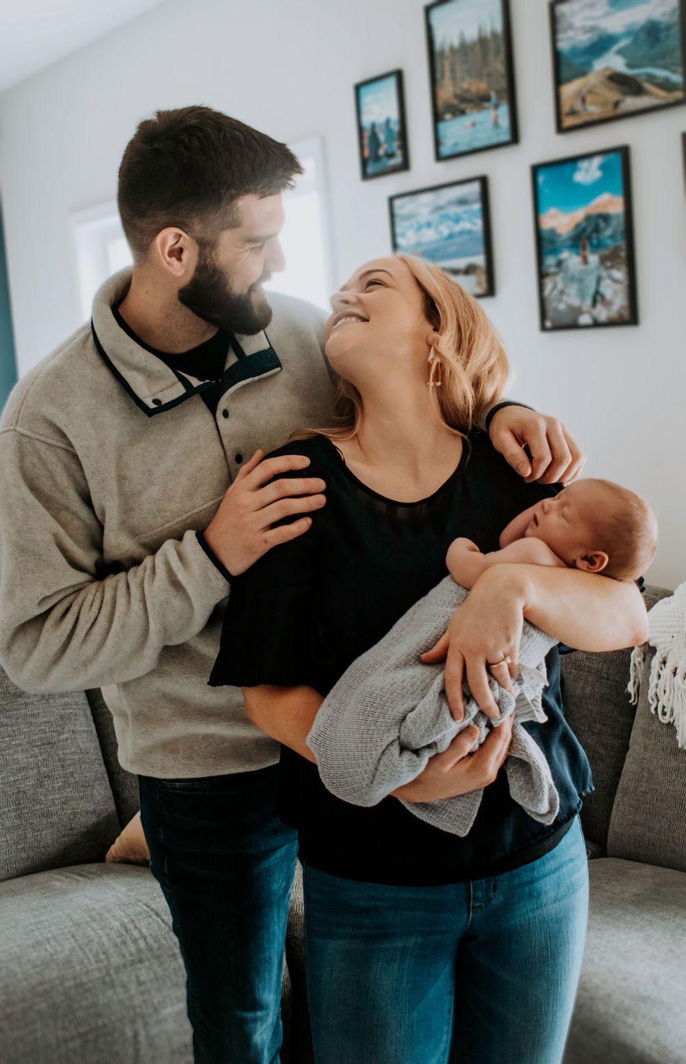 Happy couple with newborn baby