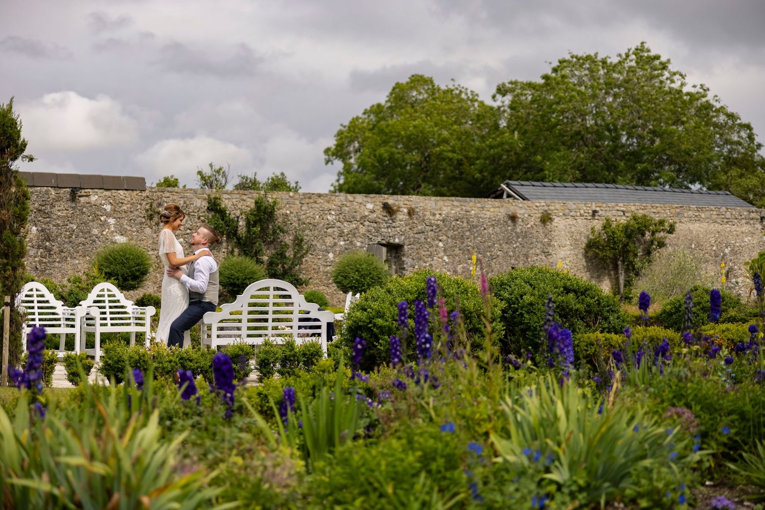 beautiful walled garden perfect for bride & groom photographs