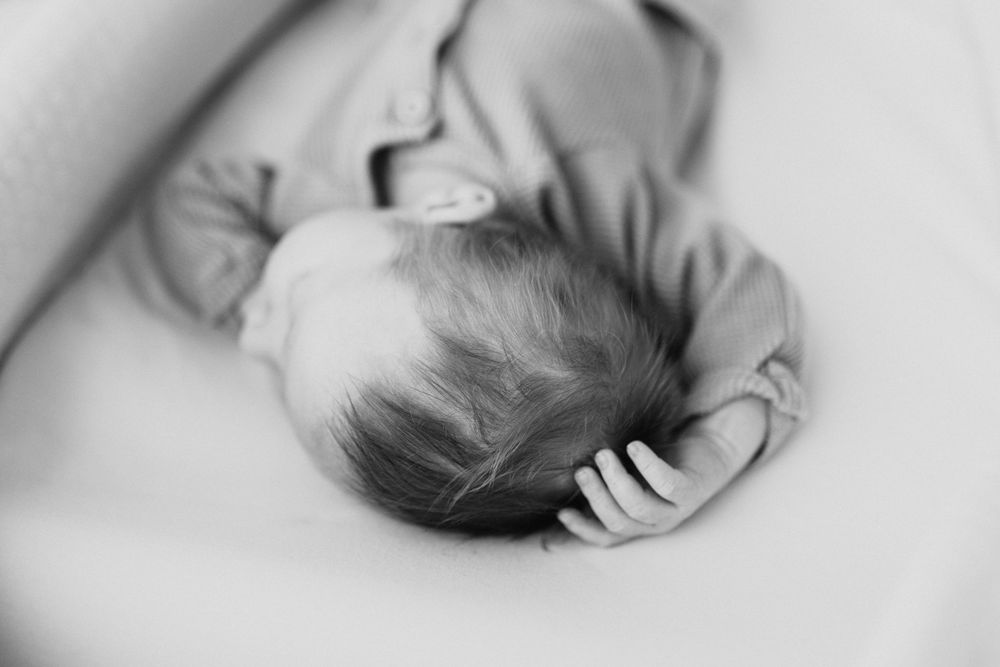 Detail shot of a newborn baby's head