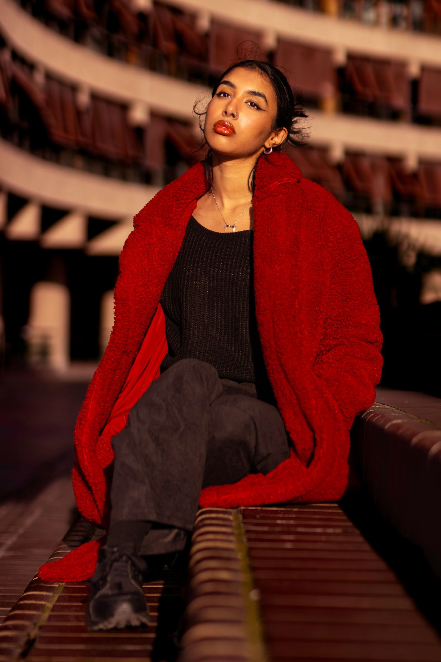Golden Rahrah photoshoot in the Barbican by Kush Rattan Photography