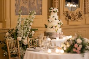Cake at hotel duPont gold ballroom at wilmington delaware wedding