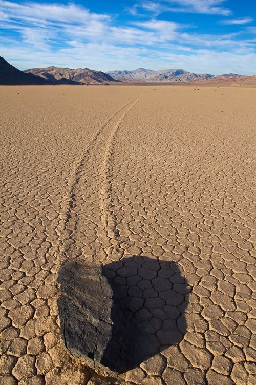 Moving Rocks at the Racetrack in Death Valley National Park, California