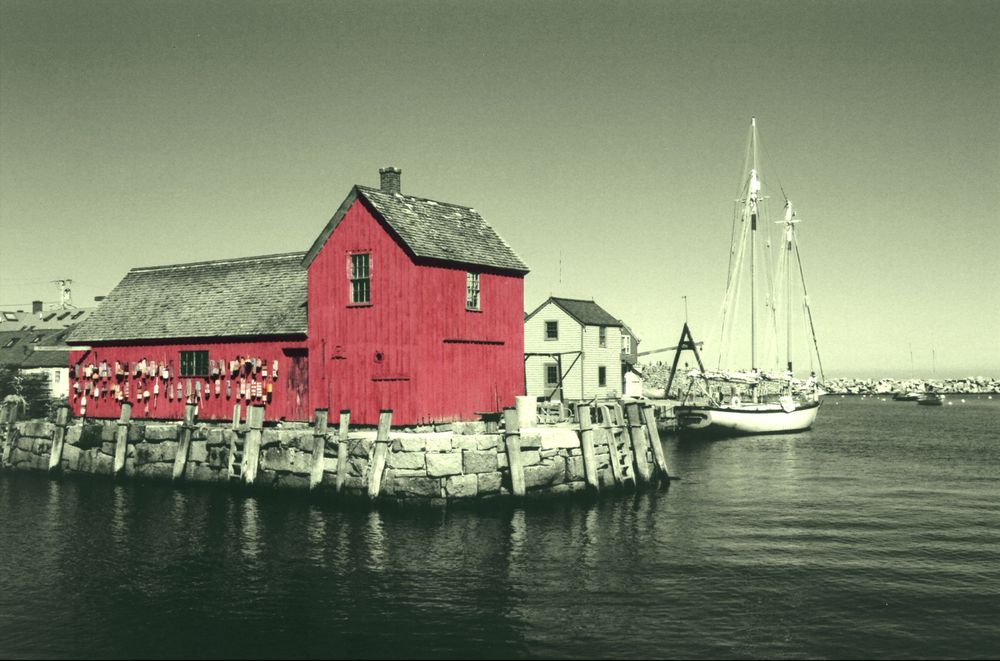 Motif #1, Rockport, Massachusetts, is a replica of a former fishing shack and is the most painted building in America.