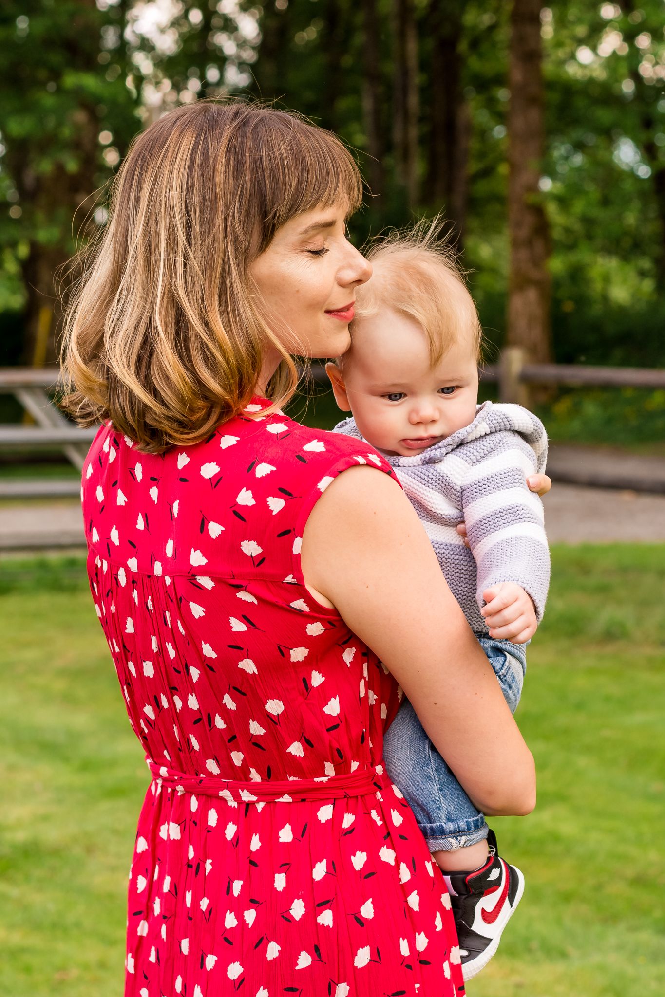 Mom and baby portrait, mom and baby boy cuddling, summer family session, Maple Ridge