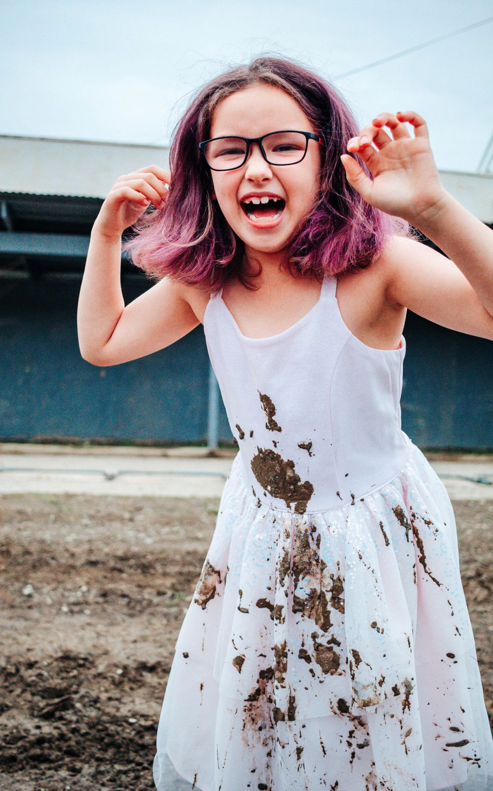 Dirt princess playing in the mud