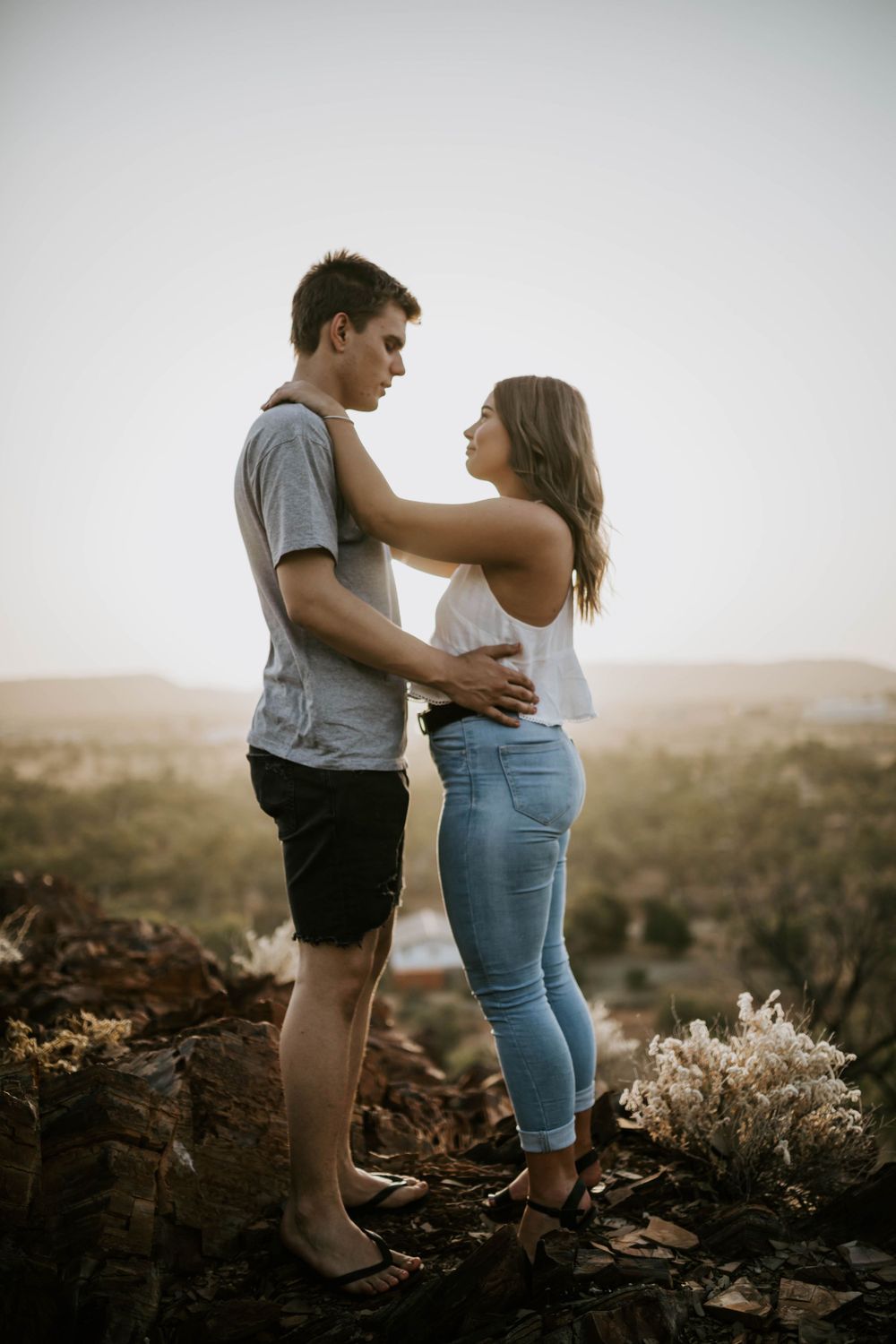 Couple enjoying the sunset in Mount Isa