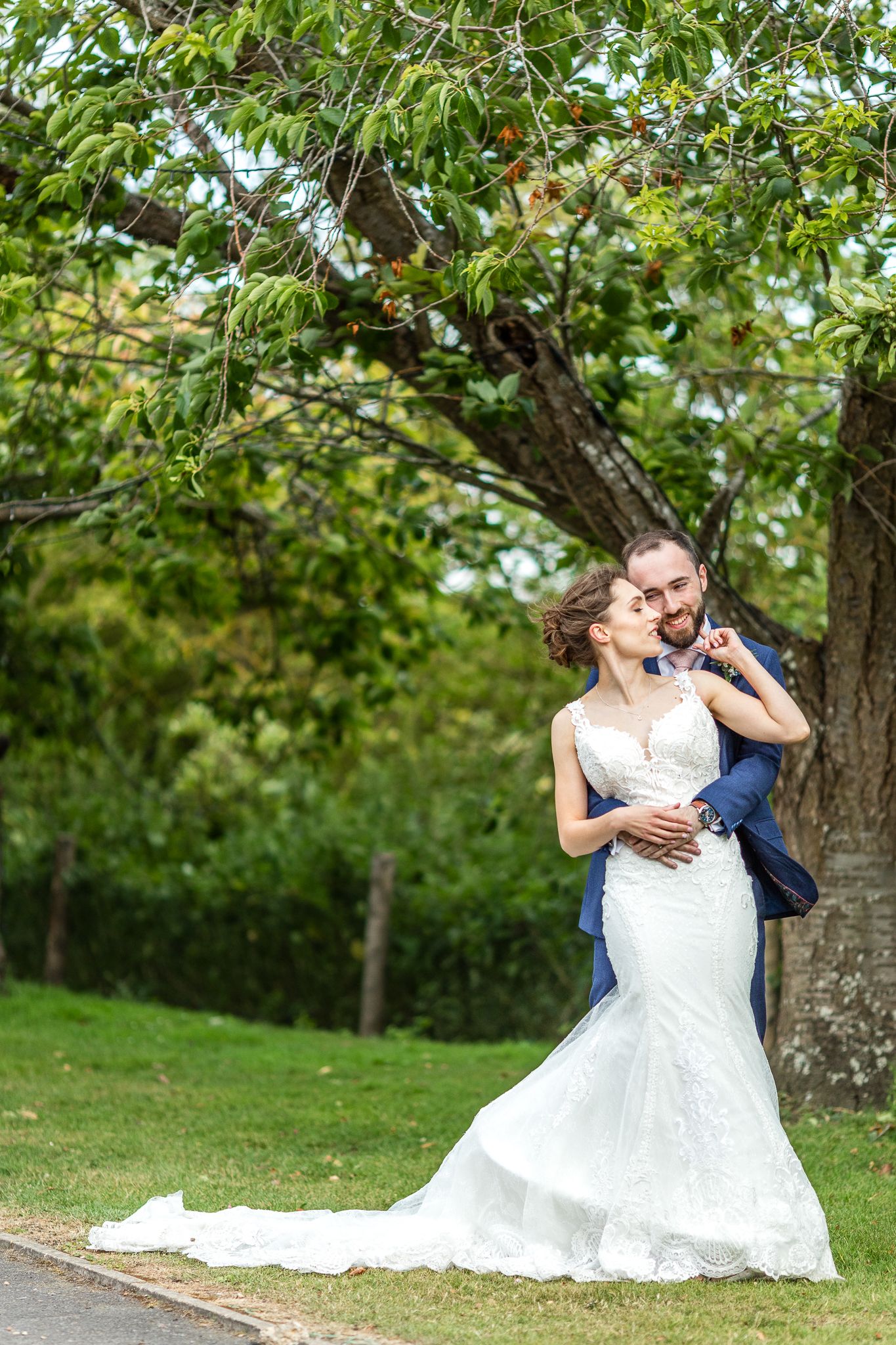 Bride and Groom so in love getting married at Cooling Castle Barn on their wedding day