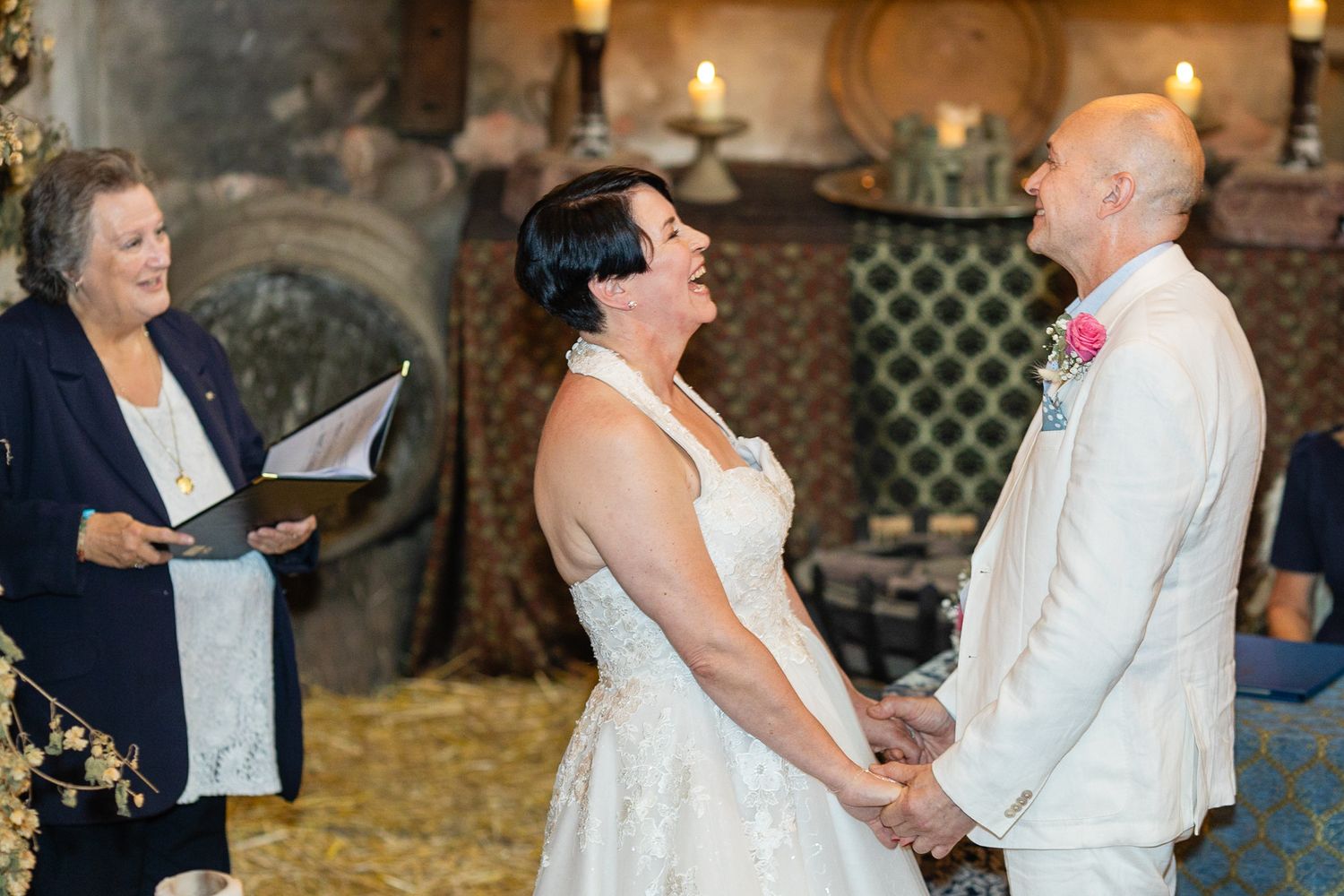 The incredible church at the Lost Village of Dode in Kent, as a bride and groom get married on their wedding day