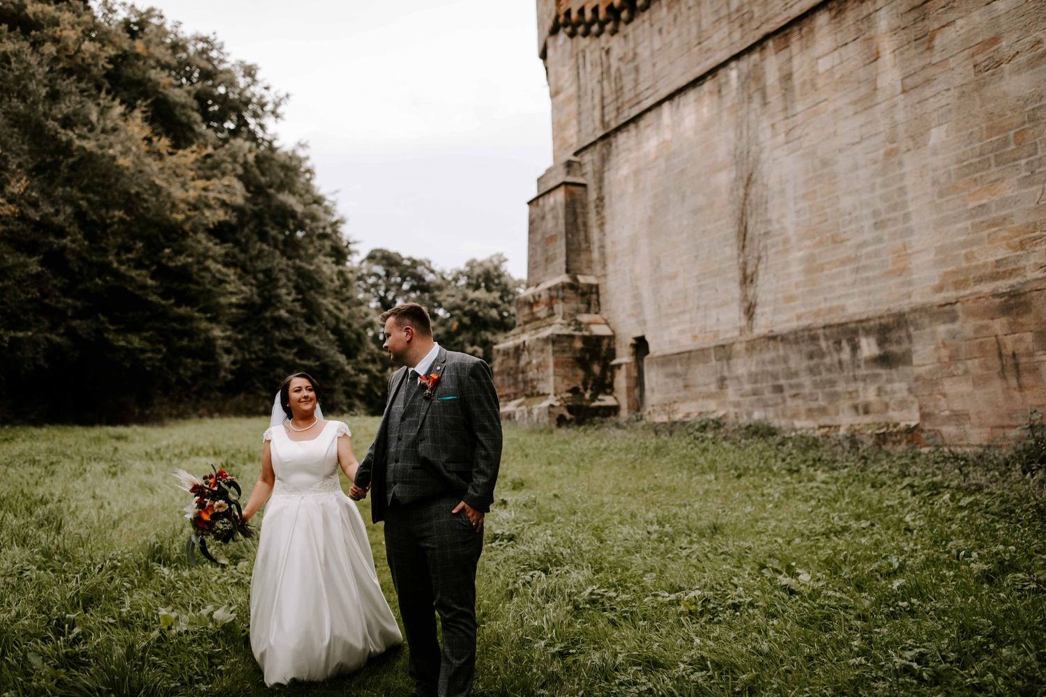 Wedding couple married at Brancepeth Castle, Durham