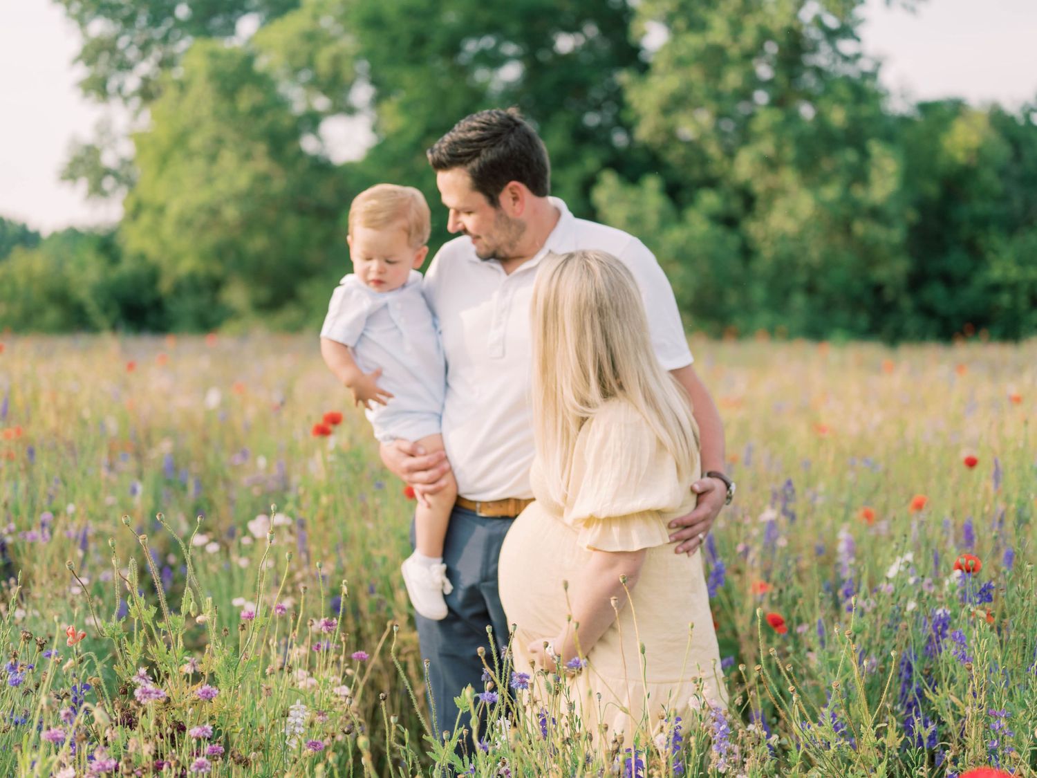 Family Maternity Session - Outdoor Wildflower Session in Richardson, TX