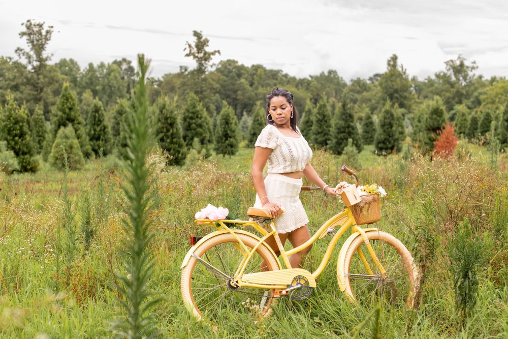 Girl in wild grass field in Gilbert, SC