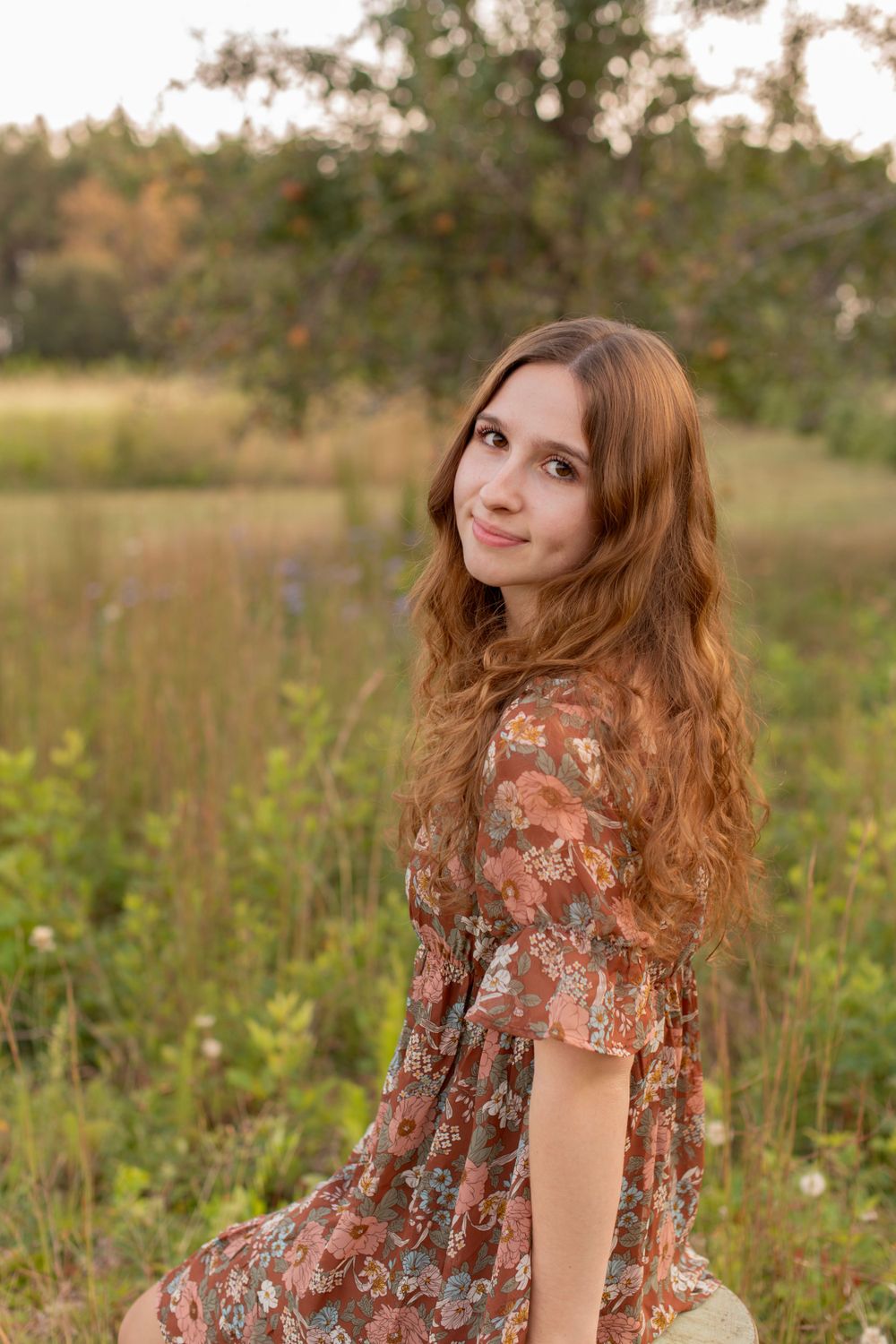 Girl in a wild grass field in Gilbert, SC