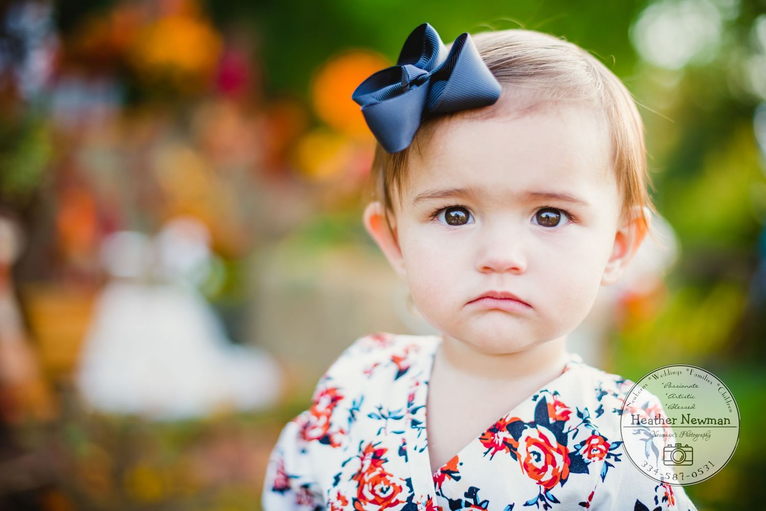 fall mini session bright colors beautiful light bokeh location outside creative set little girl big beautiful eyes memory captured Alabama