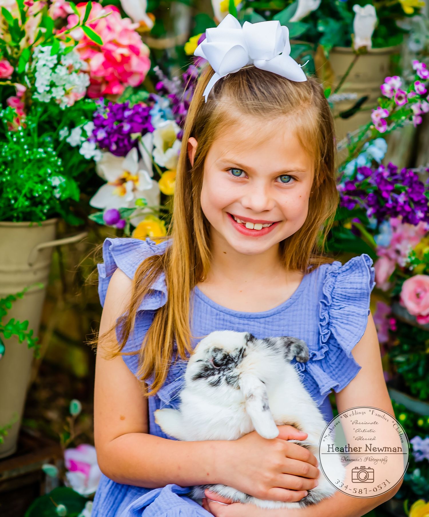 Easter spring mini session Alabama creative set flowers baby duckling bunny lamb Alabama smiles Session with animals