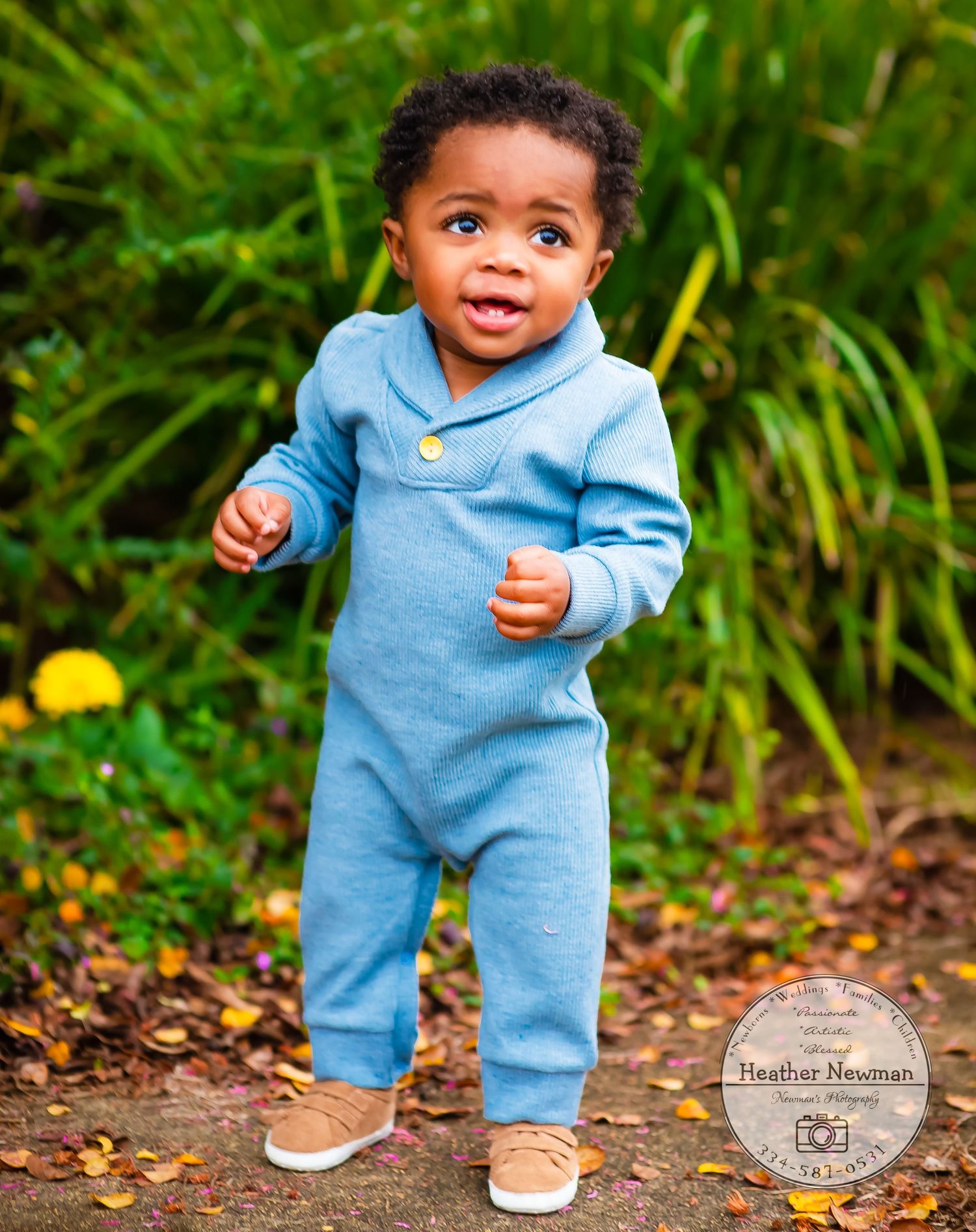 baby boy emotion captured smiles natural light outside bokeh Opp Alabama milestone walking blues and green memory Baldwin county AL photo