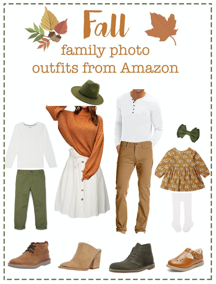 Fall fashion guide showing coordinated outfits in earth tones with boots and accessories.