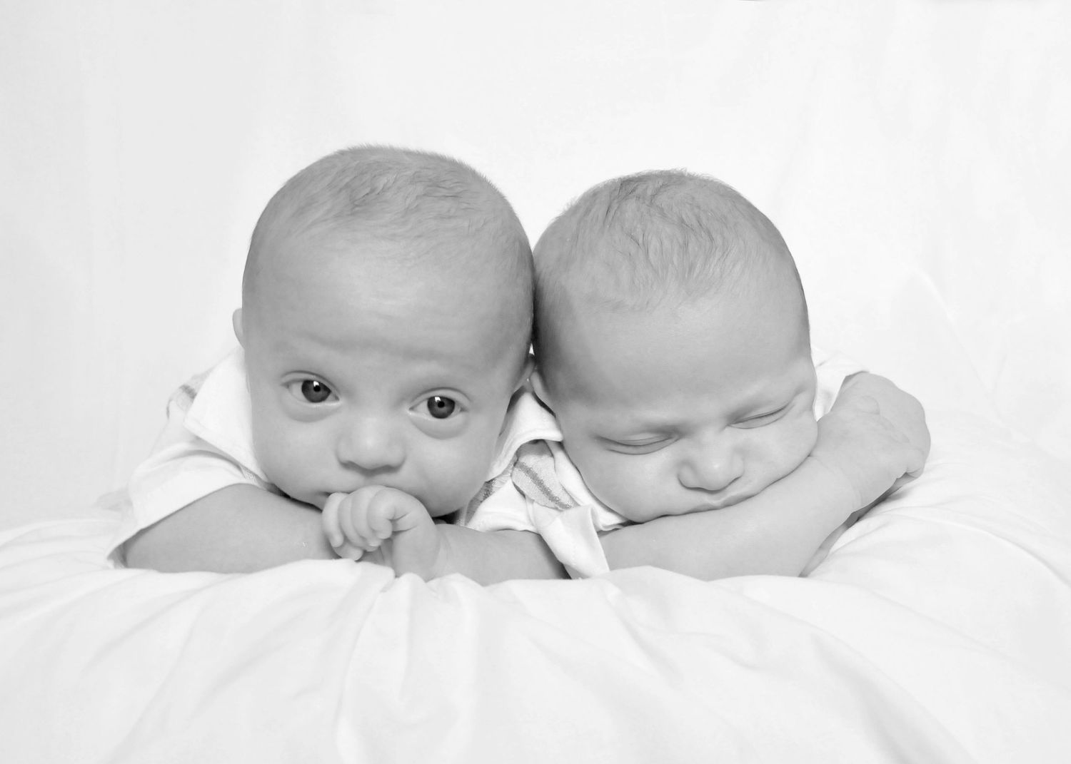 Newborn twins pose photo