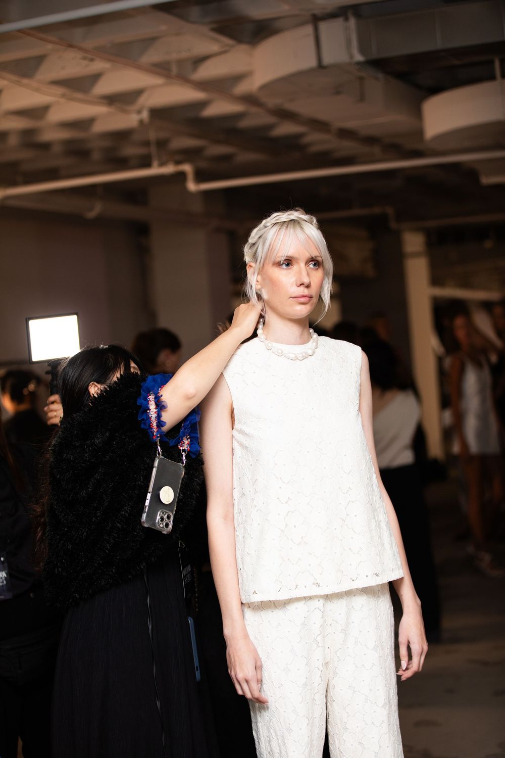 Backstage at New York Fashion Week, Final Touches photographed by Brynne Winkelman