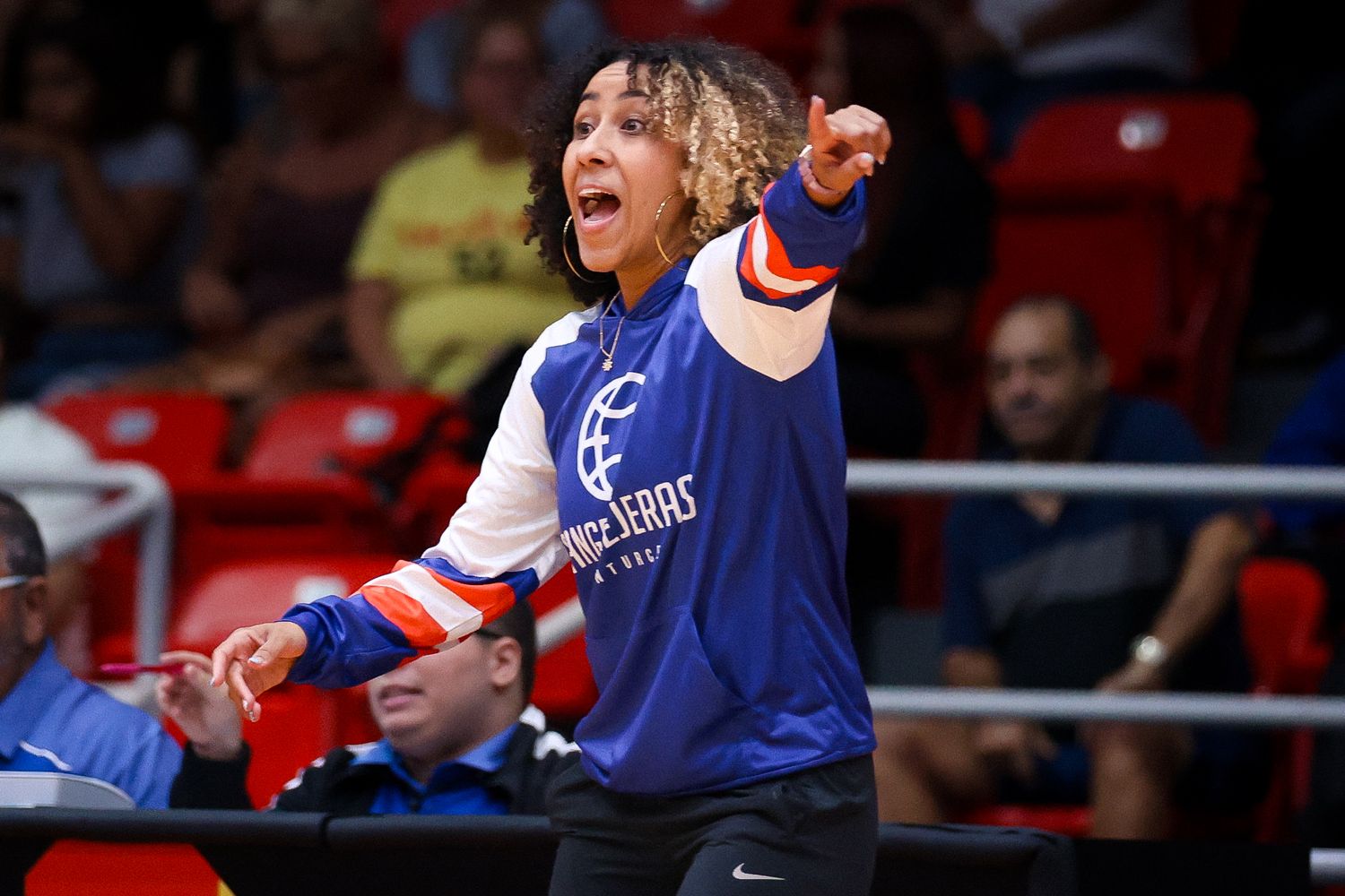 Ex-WNBA player Carla Cortijo now coaches Santurce Cangrejeras in Puerto Rico's Women's Basketball League.
