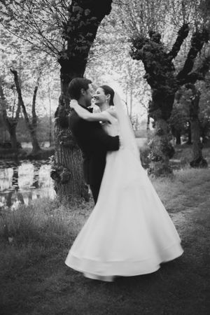 Shutter drag wedding photo