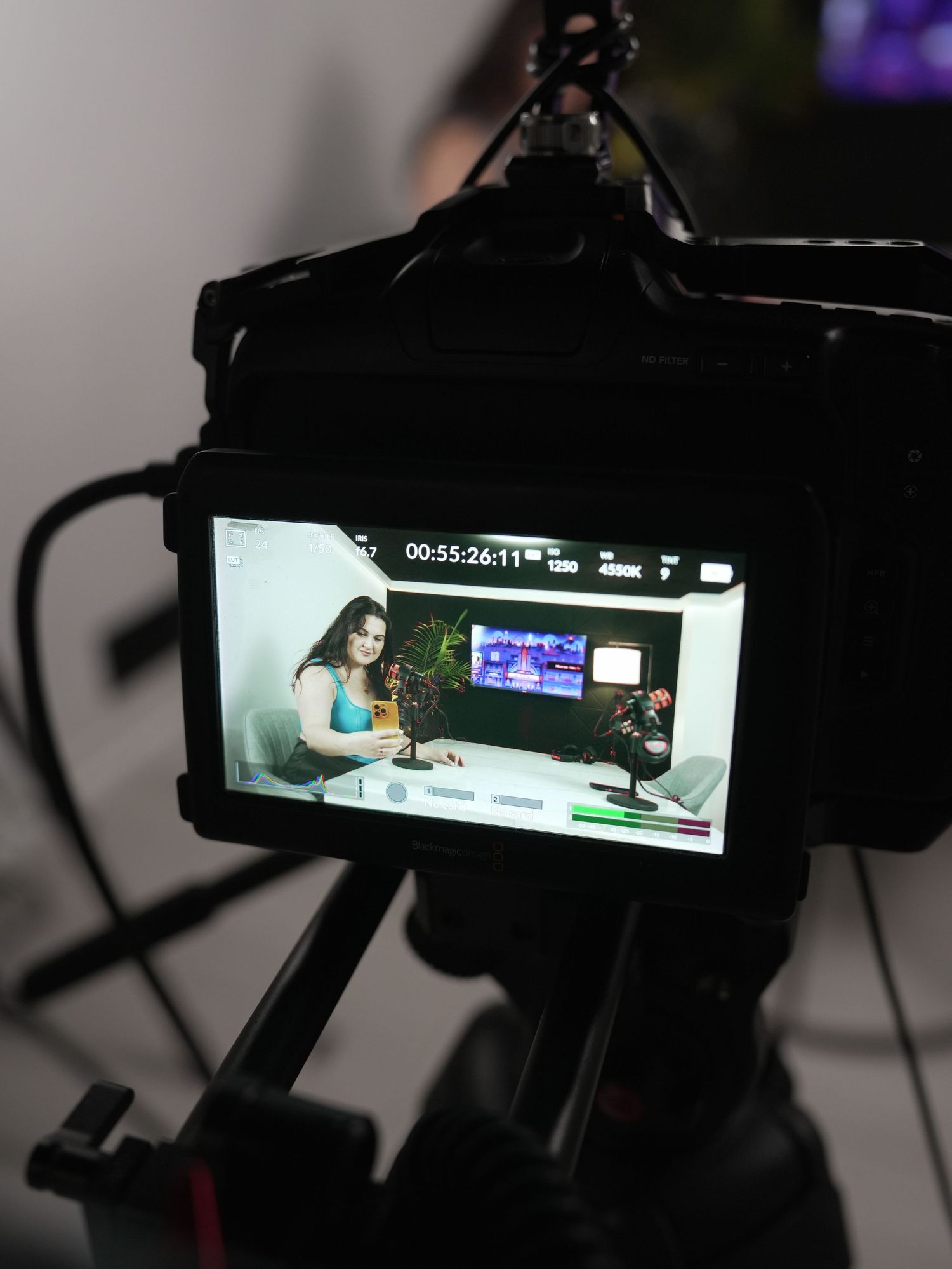A camera display screen showing a video recording session in progress.