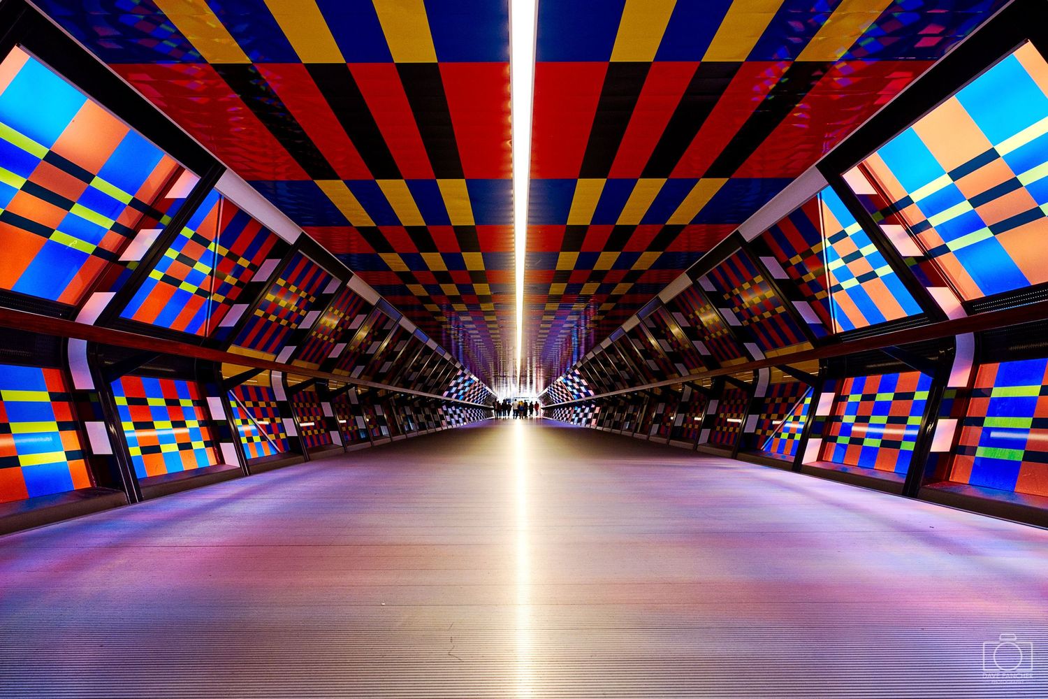 Inside Adams Place Bridge at Canary Wharf