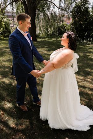 first look/bride and groom/outdoor wedding/elopement