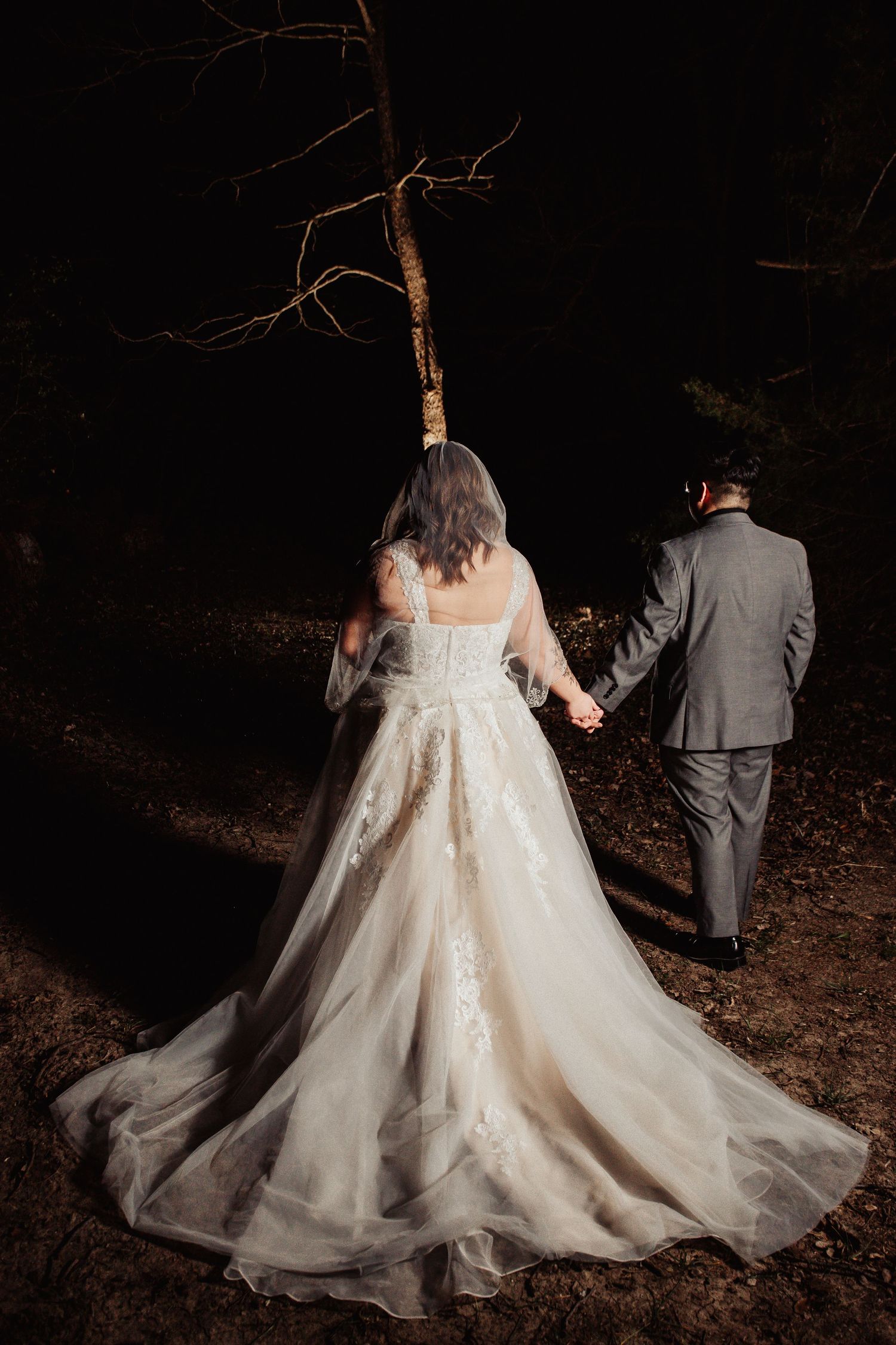 Boho Wedding with White Dress and Grey Suit With Royal Blue and Crimson Flowers at Arrowhead Weddings and Events