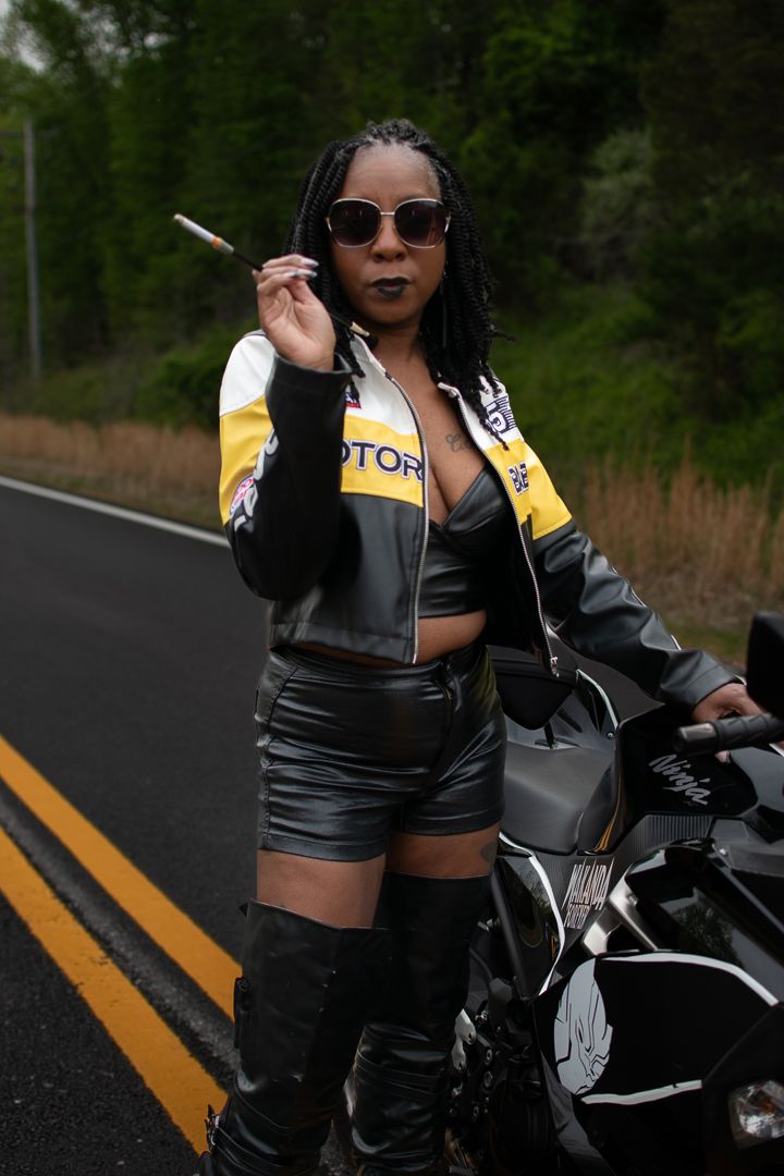 Motorcycle Boudoir Session. Outdoor boudoir. Biker photo shoots, women bikers In MD