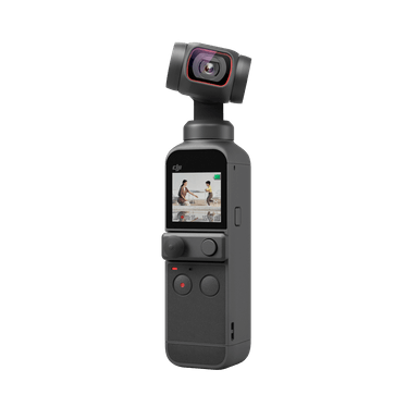 DJI Pocket 2 handheld camera stabilizer with built-in screen and controls.