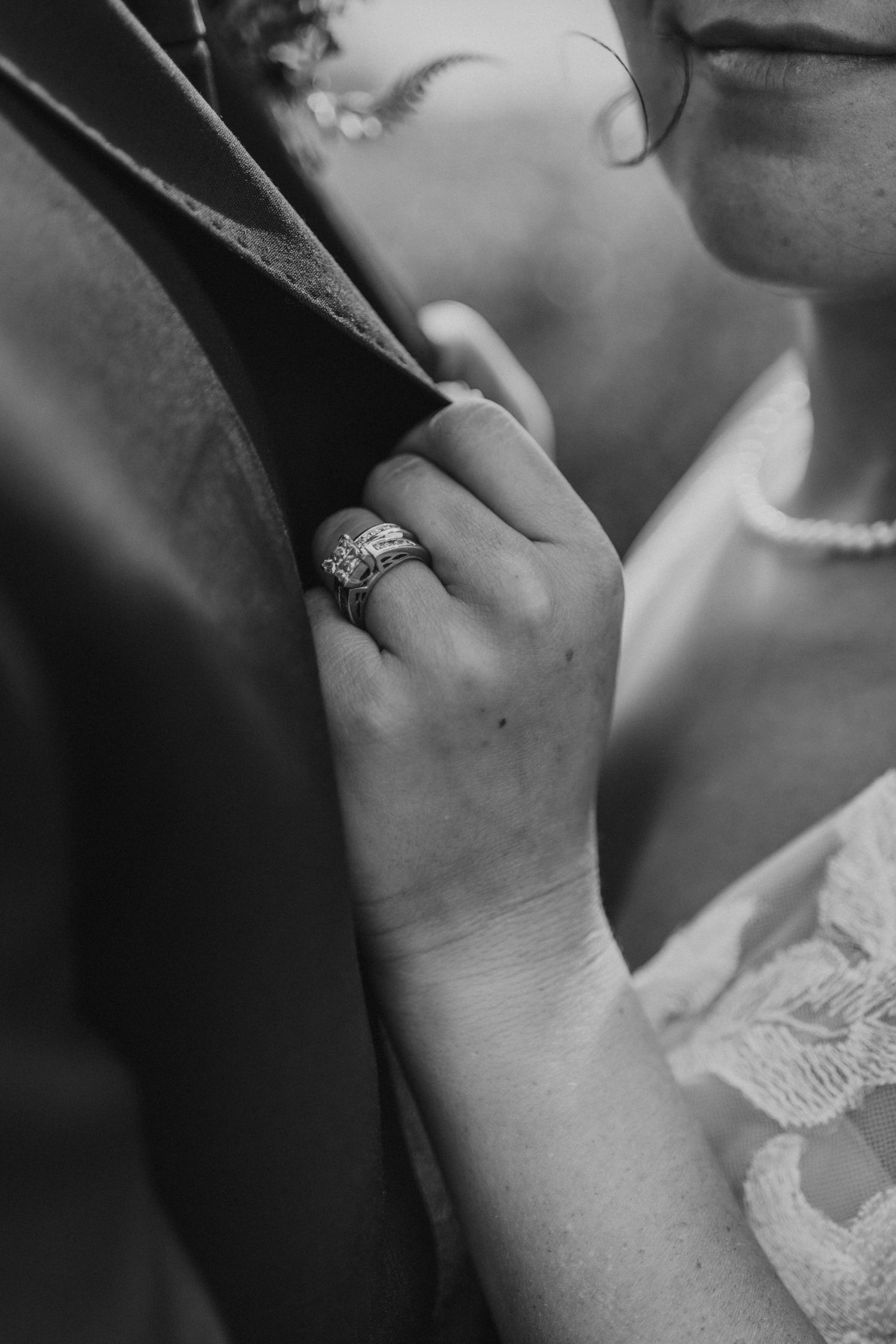 Bride + Groom Intimate moment before a kiss