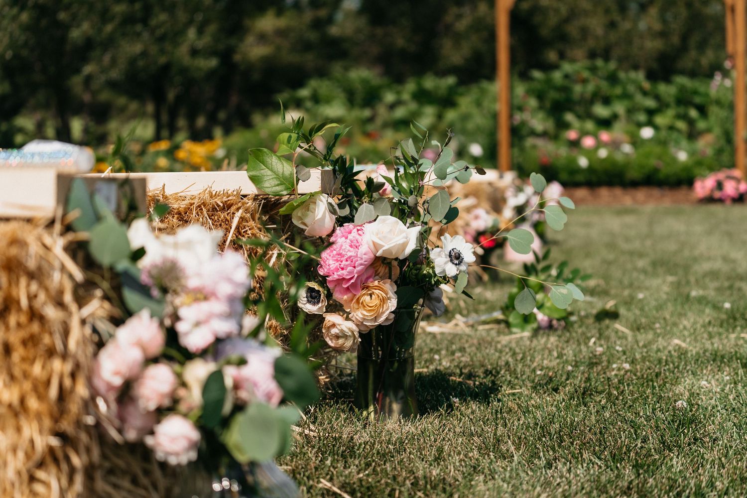 Flower bouquet at an intimate wedding ceremony