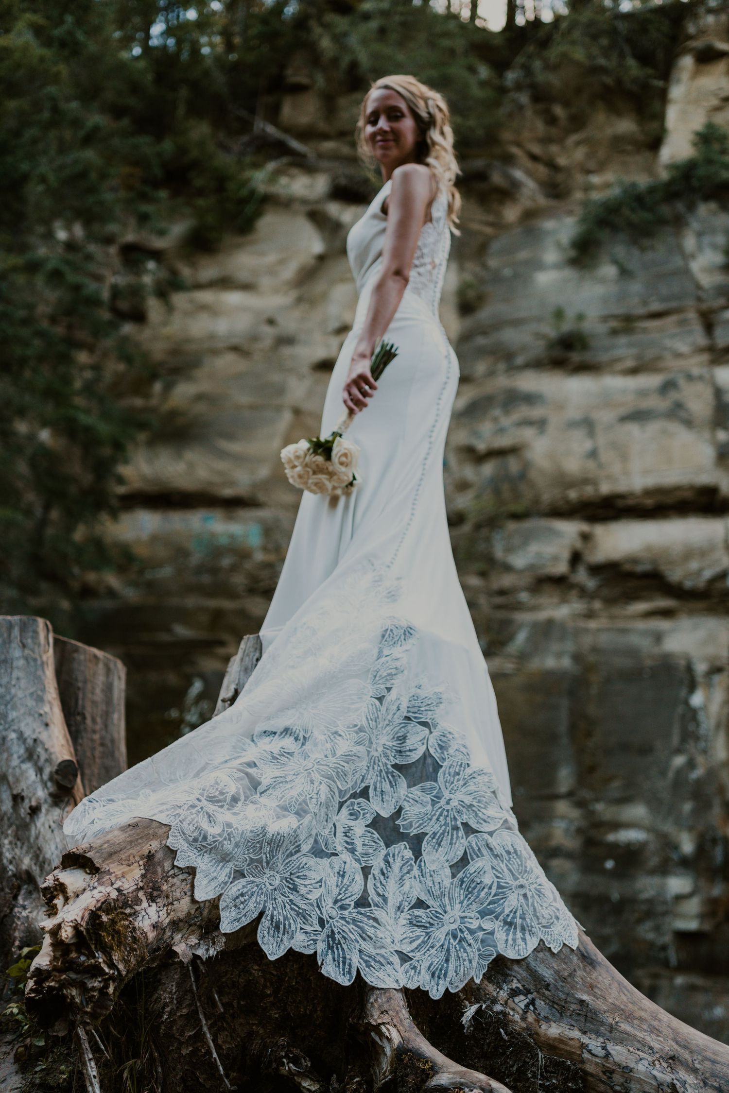 Wedding Dress Photography by the tollefsons photo, elopement in Alberta