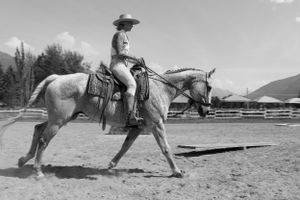 Woman Horse and Rider Photo Wall Art Black and White