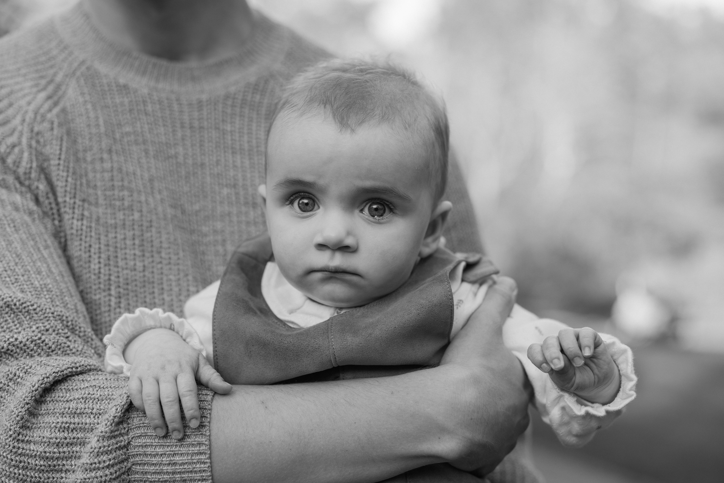 Black & White of Upset Baby