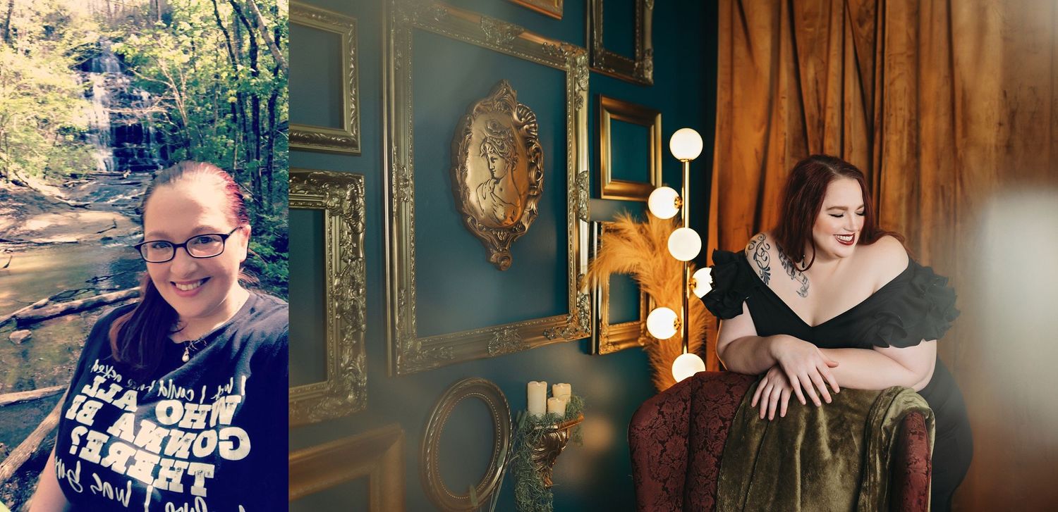 A plus-sized woman in her before and after shot. Greenville SC Boudoir, Easley SC Boudoir, Upstate SC boudoir