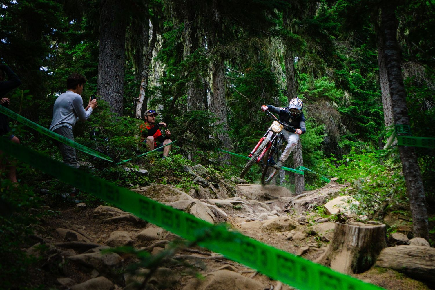 Downhill mountain bike racer