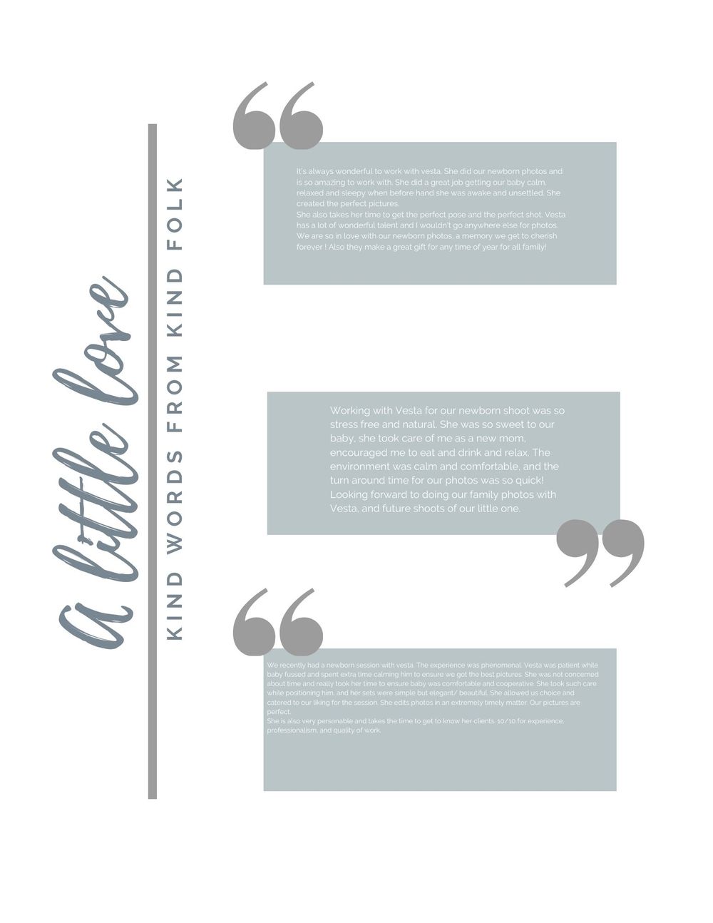 Minimalist quote template with gray text boxes and stylish script font.