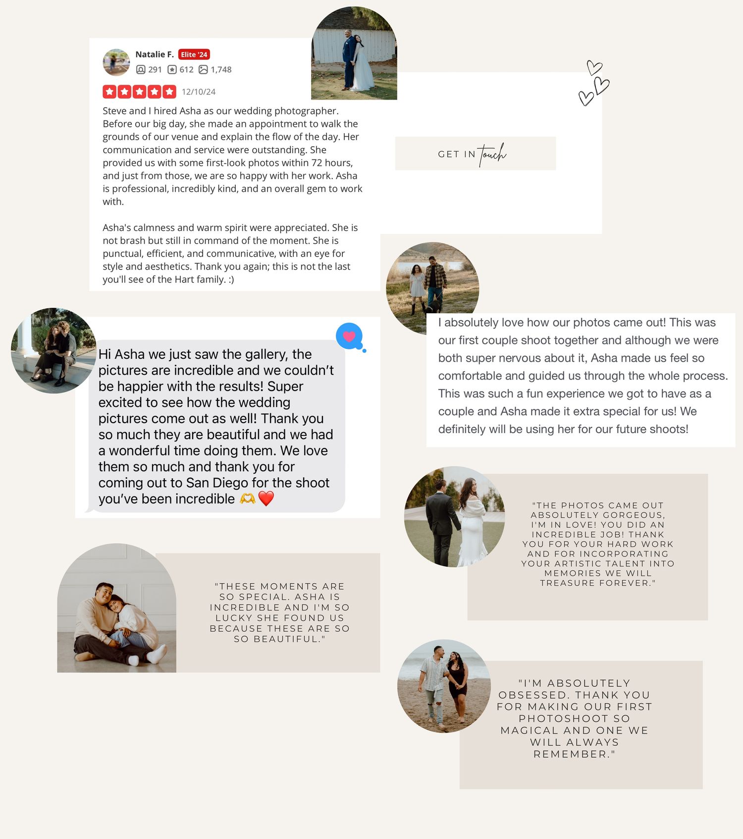 Wedding photographer testimonials