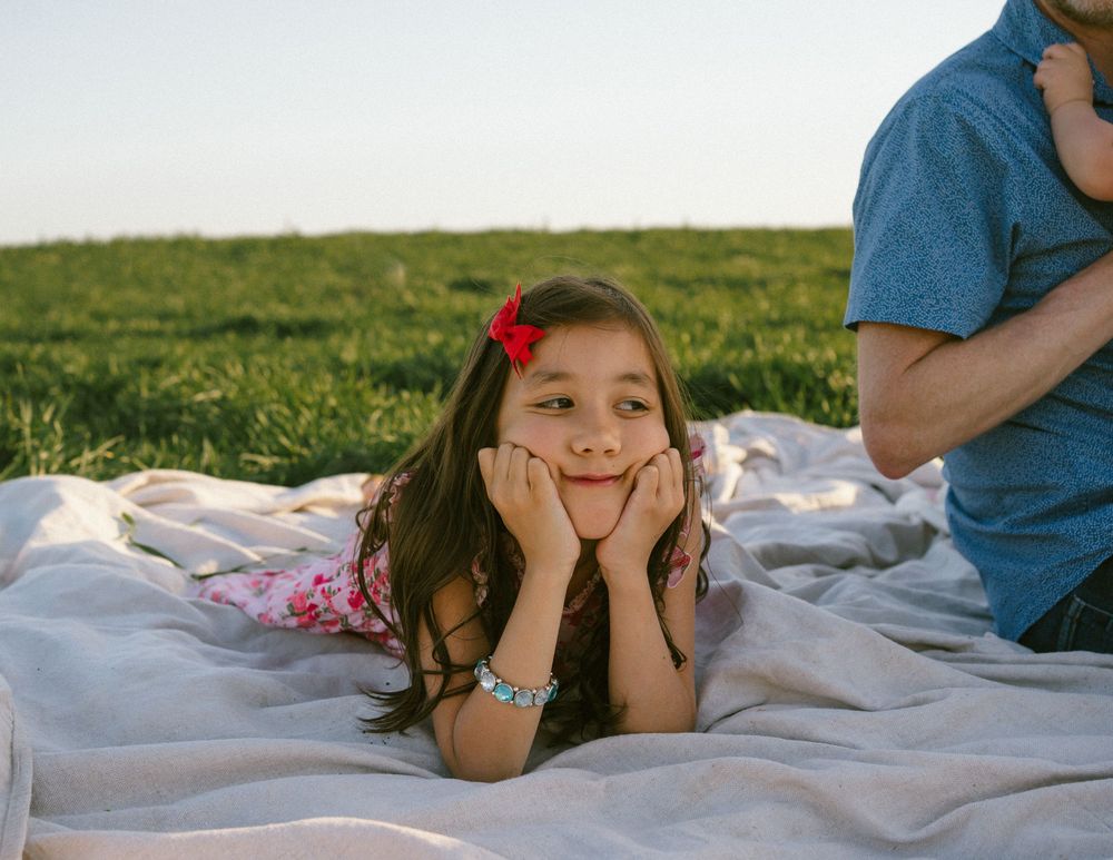little girl making a funny face