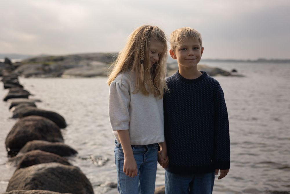 Syskonfotografering Hovås Särö Hav Skog
