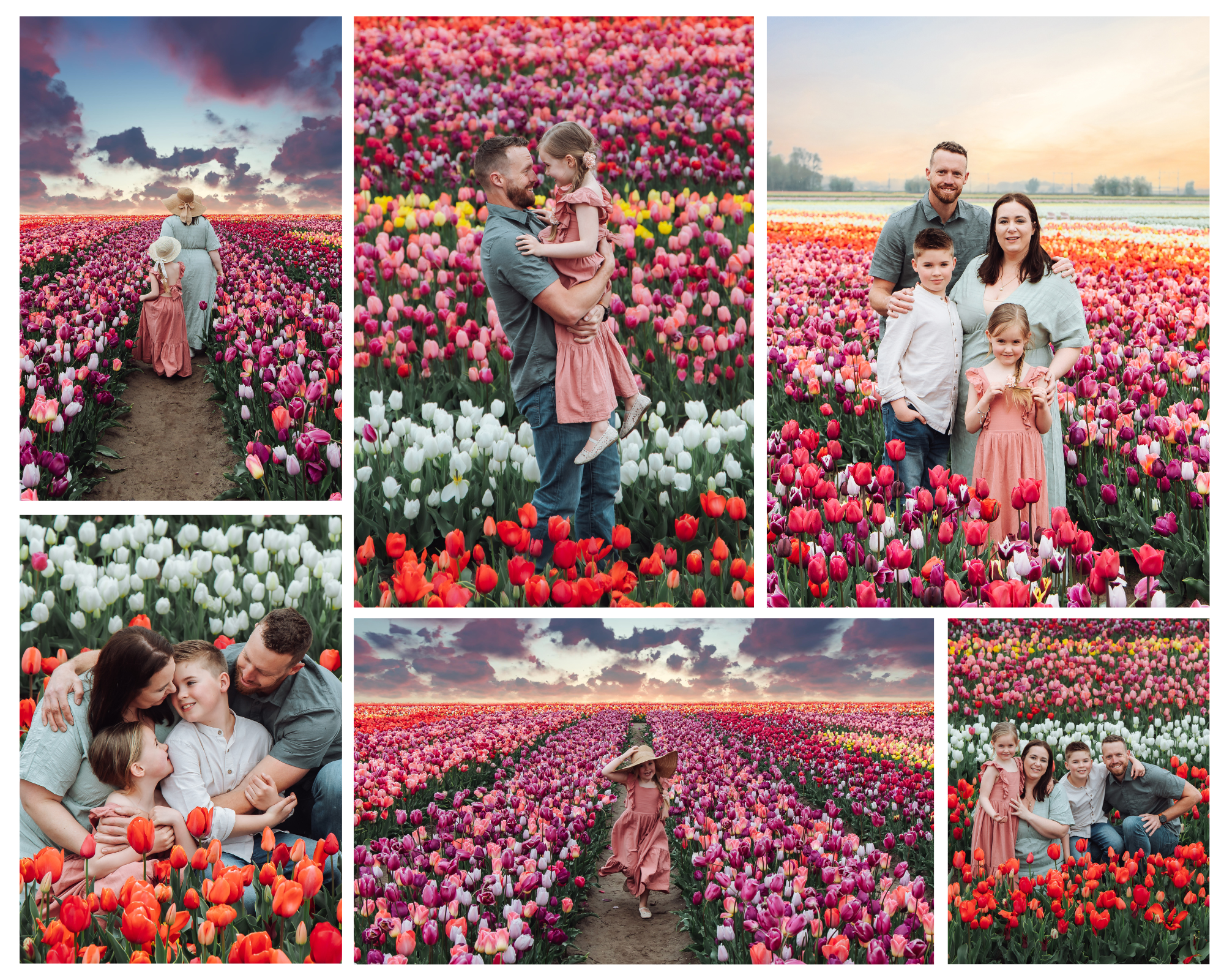 Capture your family in vibrant Netherlands tulip fields with expert local photographer Jorietha Rabie Photography.