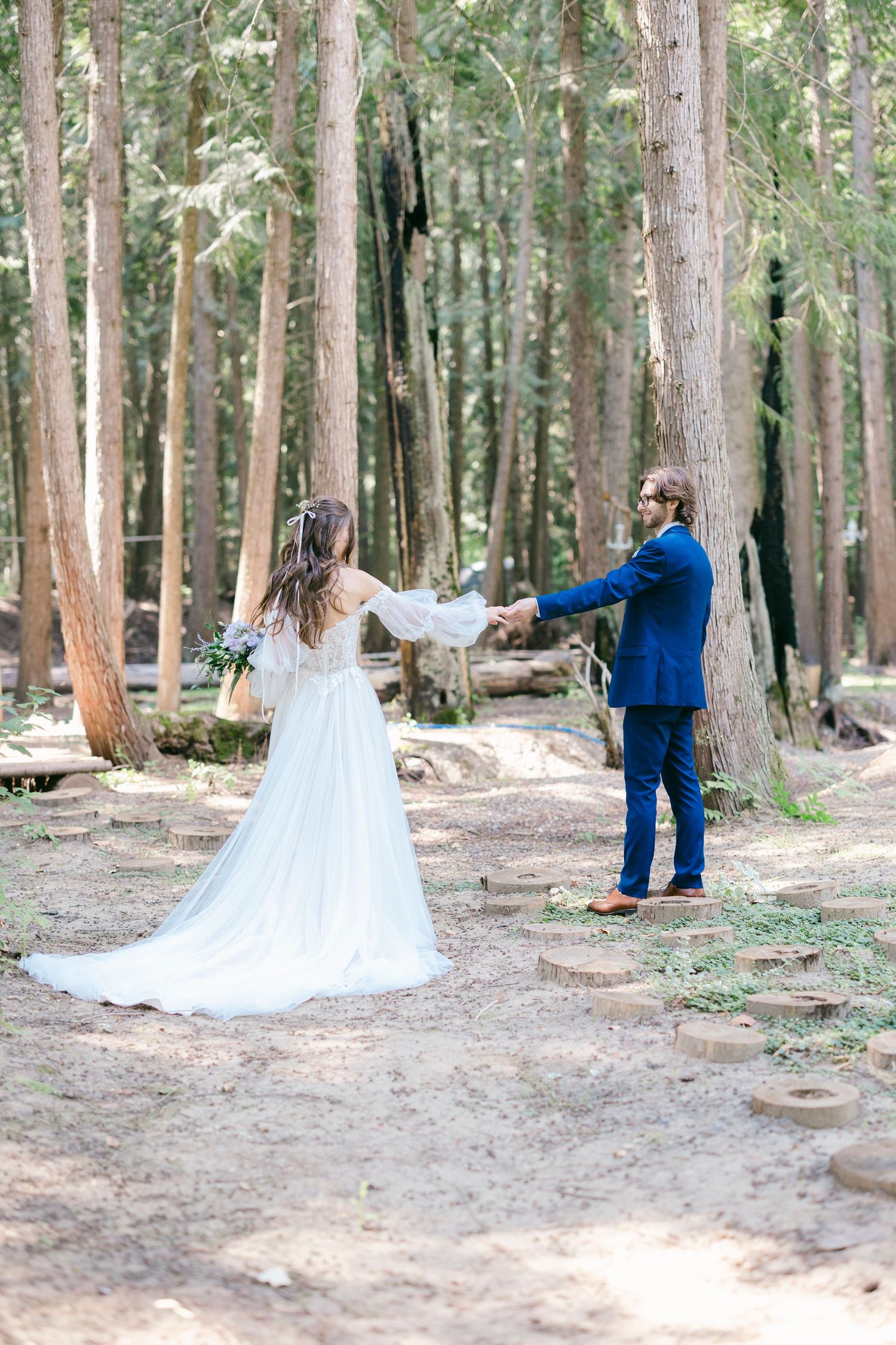 Romantic wedding portraits with forest backdrop in the Okanagan Kelowna and Destination Globally