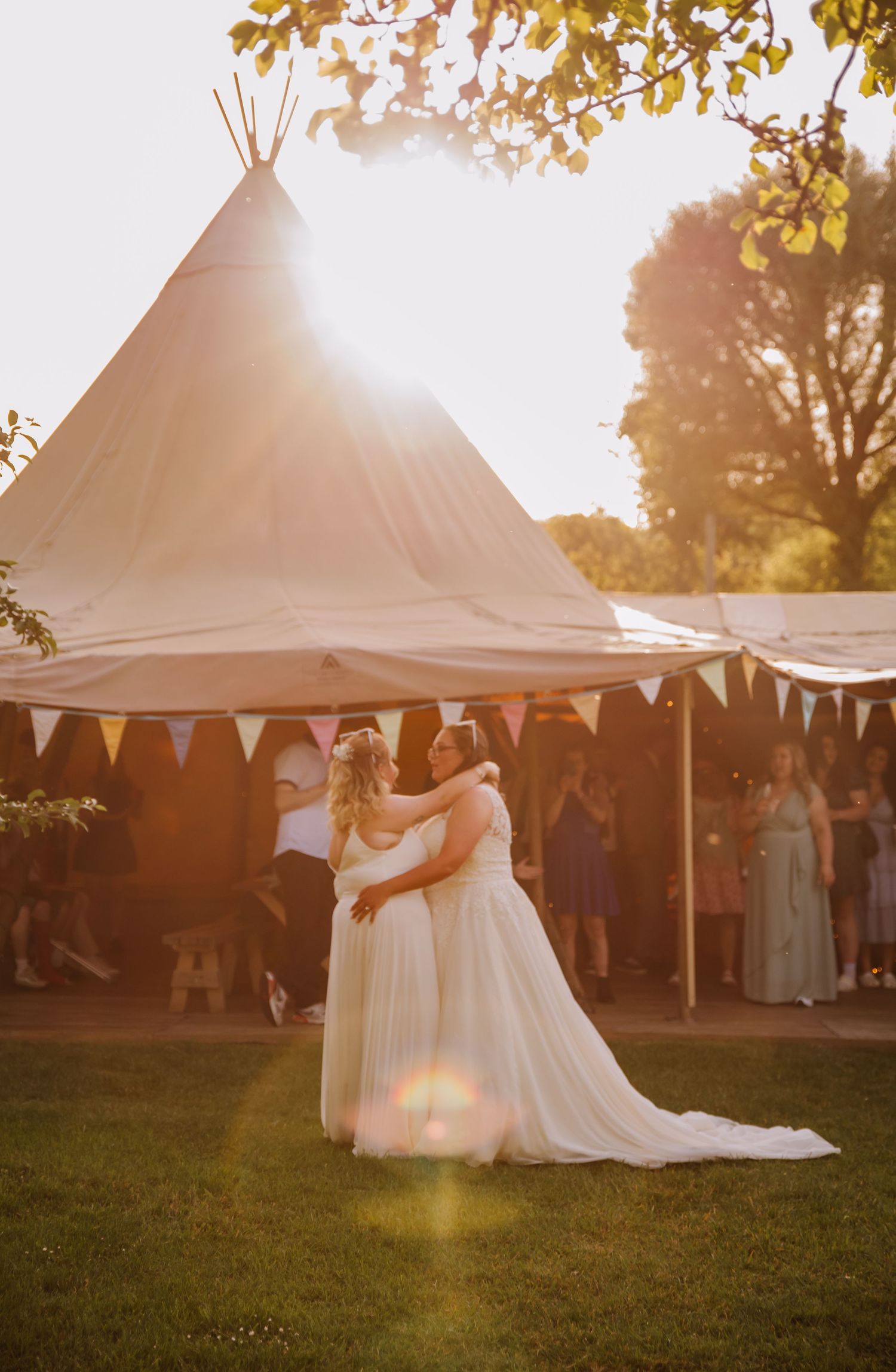 The Gaggle of Geese Tipi Wedding Dorchester Dorset. Outdoor wedding Dorchester, Dorset. LGBTQ Wedding Dorset