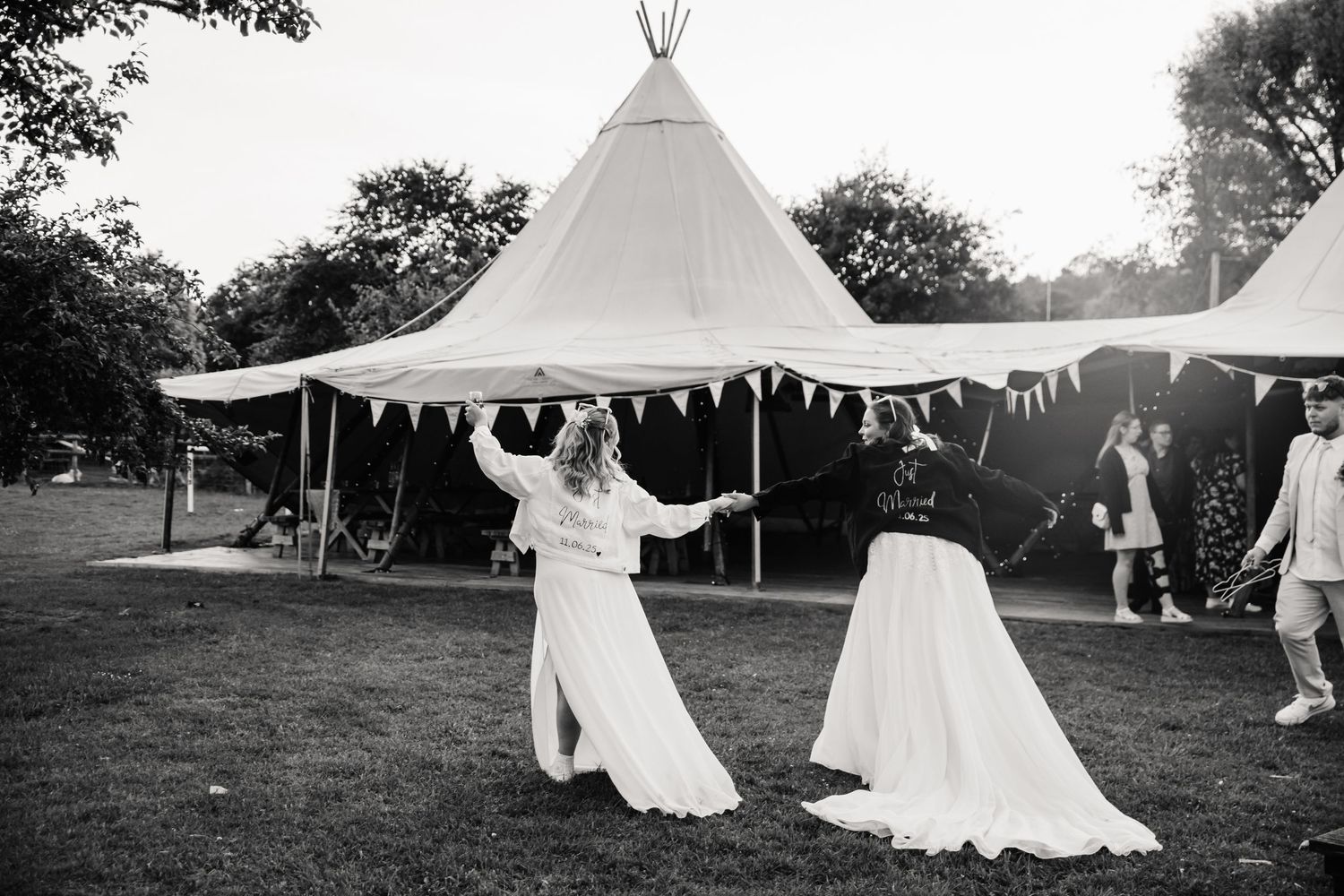 The Gaggle of Geese Tipi Wedding Dorchester Dorset. Outdoor wedding Dorchester, Dorset. LGBTQ Wedding Dorset
