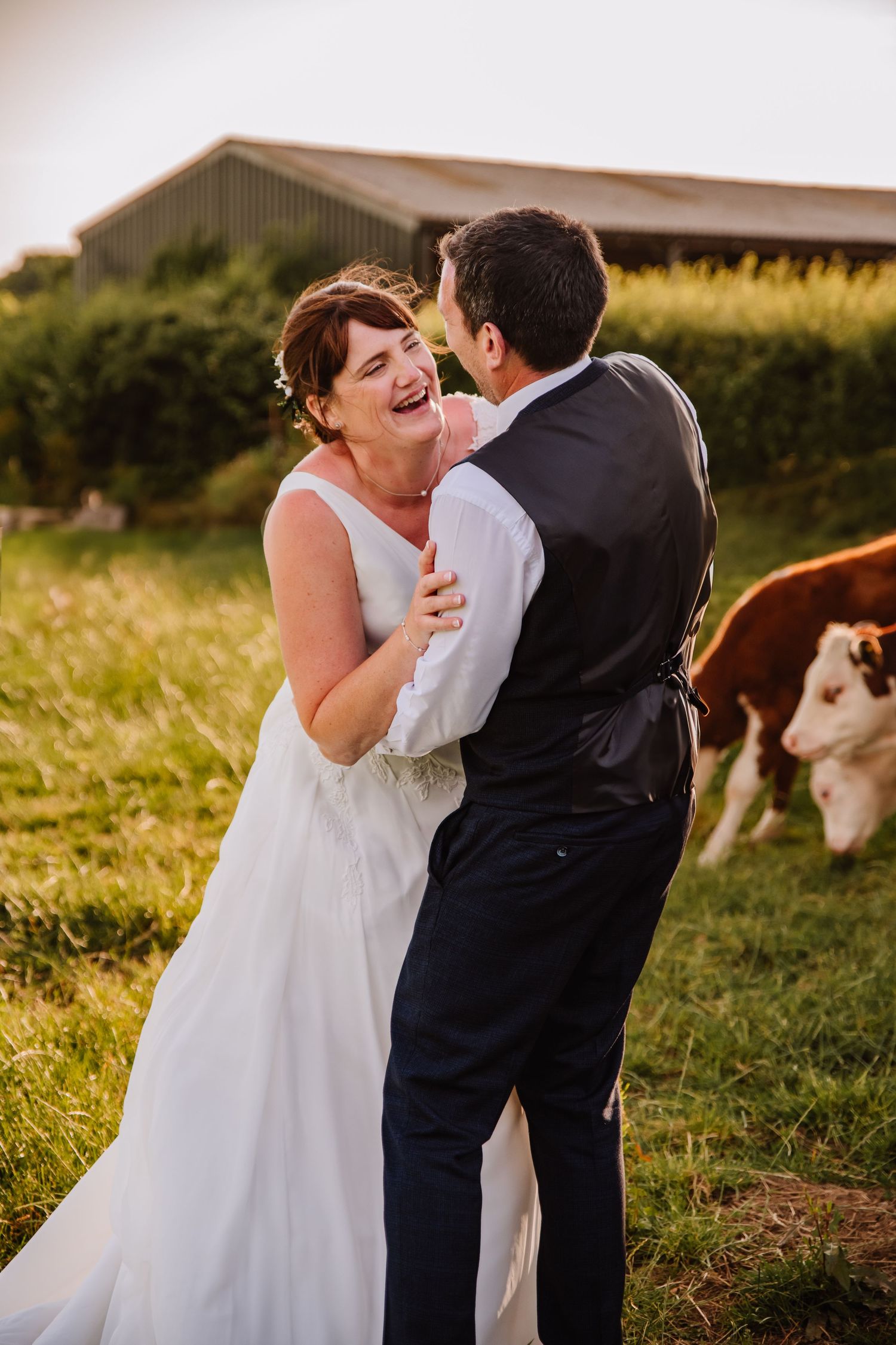 Candid wedding photography Weymouth, Dorchester, Poole. Farm wedding. Wedding cows. Festival wedding Dorset. Celebrant wedding Dorset