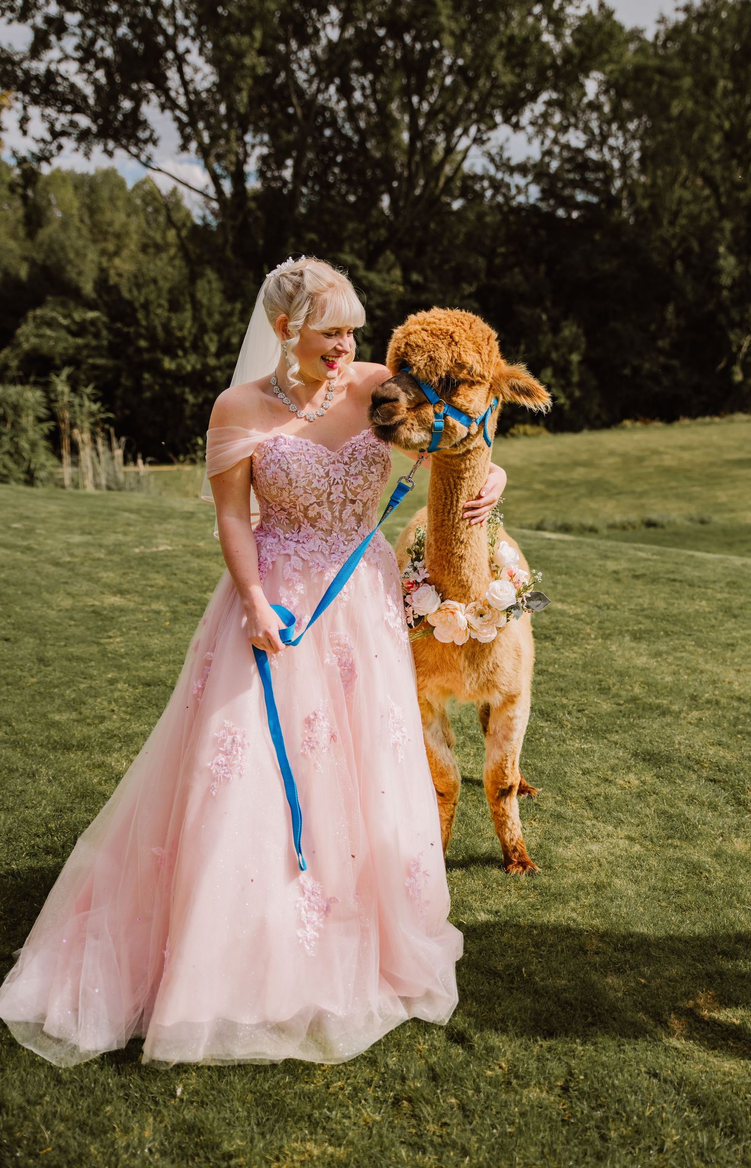 Upwey House. Wedding venue in Weymouth. Manor house wedding Dorset. Outdoor wedding Dorset.   Pink wedding dress. Bridal Reloved Dorchester